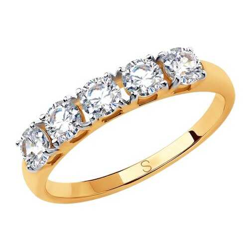 Кольцо женское SOKOLOV из золота со Swarovski Zirconia 81010444 р.18 в 585 GOLD